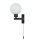Badlampe Wand IP44 Schwarz Weiß G9 Zugschalter Kugelschirm
