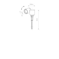 Gartenstrahler Erdspieß IP54 GU10 Schwarz Alu Glas...