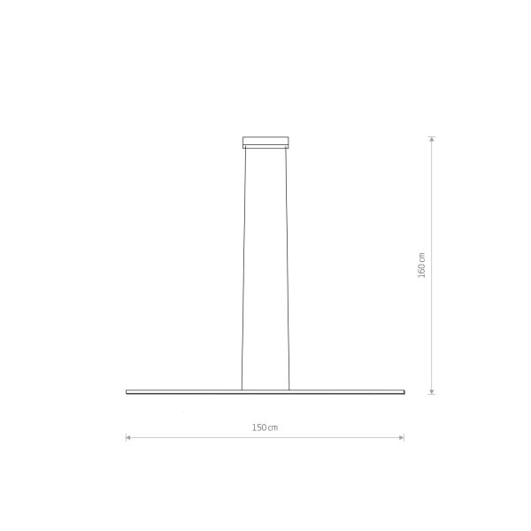 LED Hängeleuchte 3000 K 1150 lm Schwarz B; 150 cm länglich