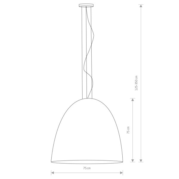 Hängeleuchte Ø 75 cm groß in Weiß Kupfer matt 7x E27