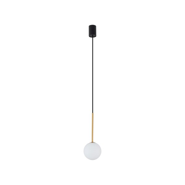 Pendelleuchte Kugel Schirm Ø 16 cm in Schwarz Weiß Gold G9