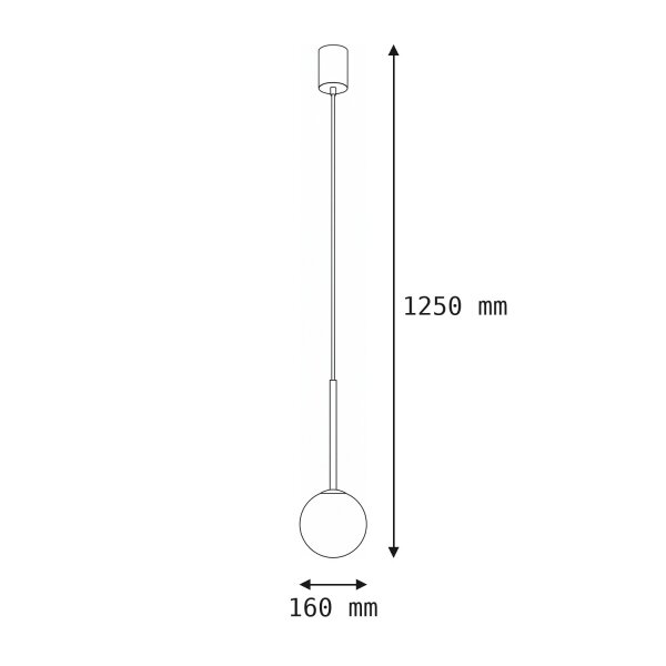 Pendelleuchte Kugel Schirm Ø 16 cm in Schwarz Weiß Gold G9