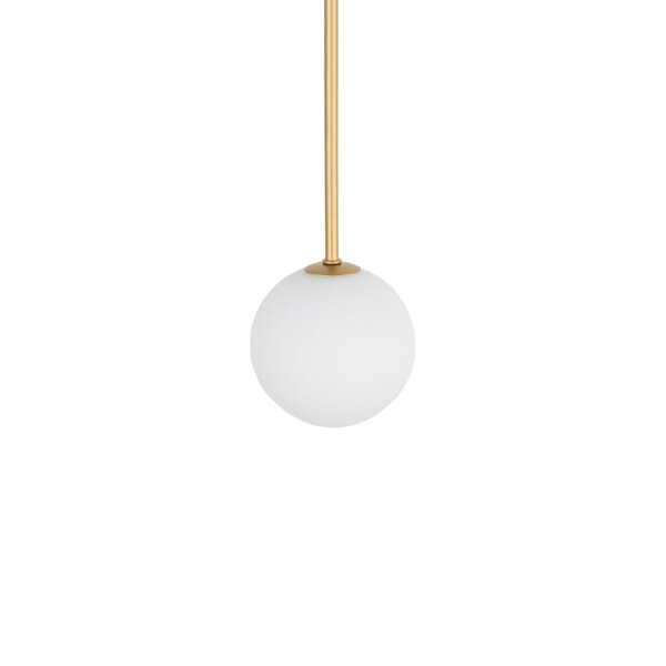 Kugellampe hängend G9 Ø 16 cm in Gold matt Weiß Glas Metall