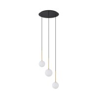 H&auml;ngelampe in Schwarz Wei&szlig; Gold matt 3-flammig G9 Glas