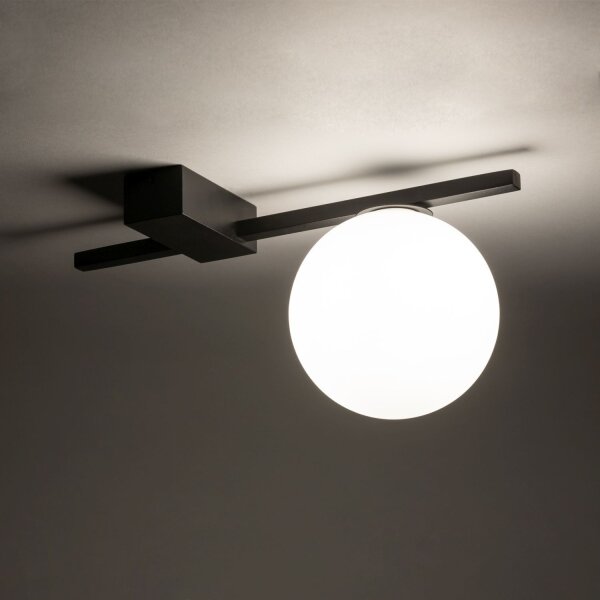 Deckenlampe G9 Schwarz Weiß Glas Aluminium Modern