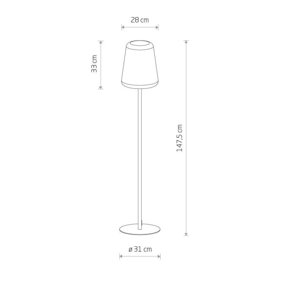 Stehlampe außen Stecker Kabel 147,5 cm IP44 E27 LOTTIE