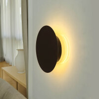 LED Wandlampe Metall Ø 15 cm Braun matt 3000 K 60...