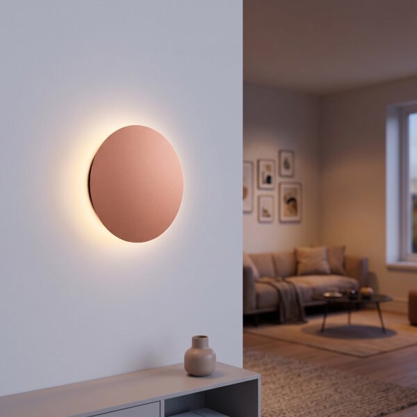 LED Wandleuchte rund Ø 25 cm Kupfer 3000 K indirekt