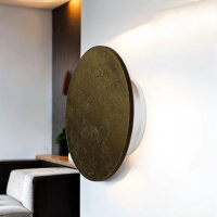 LED Wandlampe Ø 15 cm in Gold 3000 K 60 lm Holz...