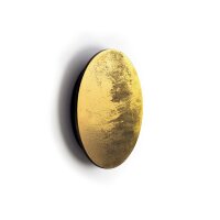 LED Wandlampe rund &Oslash; 25 cm in Gold 3000 K 130 lm Holz