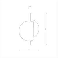 Wandleuchte groß H: 80 cm Holz Metall flach...