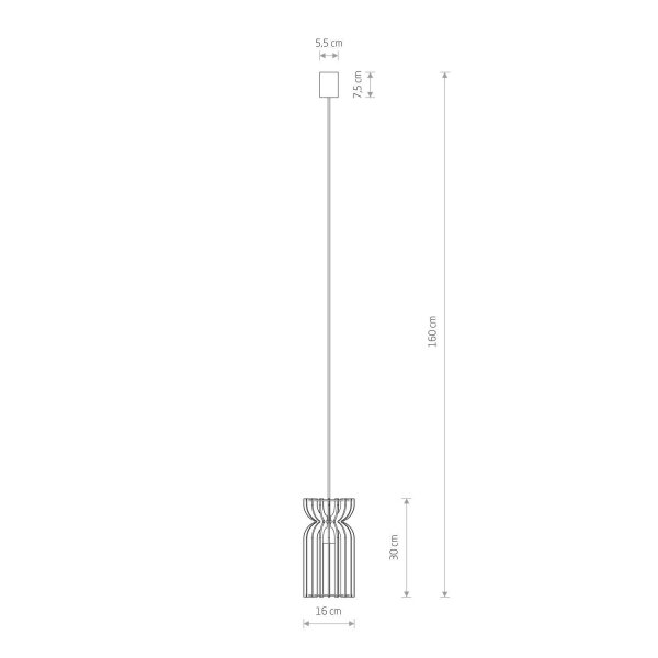 Hängelampe Holz Schirm E27 Ø 16 cm Weiß Natur LOZORNO