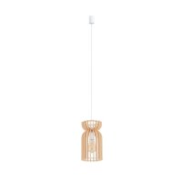 Hängelampe Holz Schirm E27 Ø 16 cm Weiß...