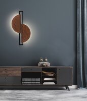 LED Wandleuchte 3000 K 340 lm Schwarz Holz indirekt...