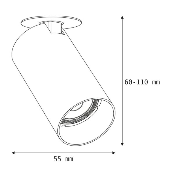 Unterputz Strahler Decke Weiß GU10 verstellbar Ø 5,5 cm