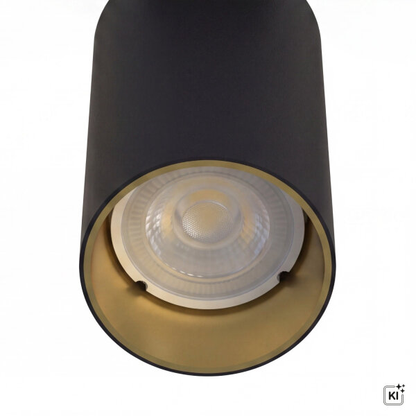 Spot Lampe Unterputz in Schwarz Gold GU10 verstellbar