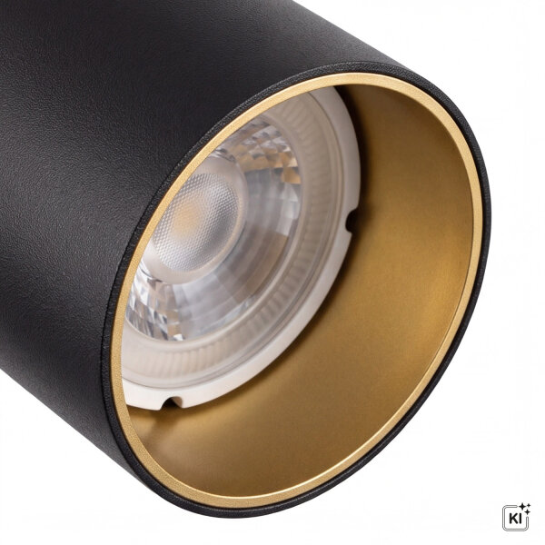 Spot Lampe Unterputz in Schwarz Gold GU10 verstellbar