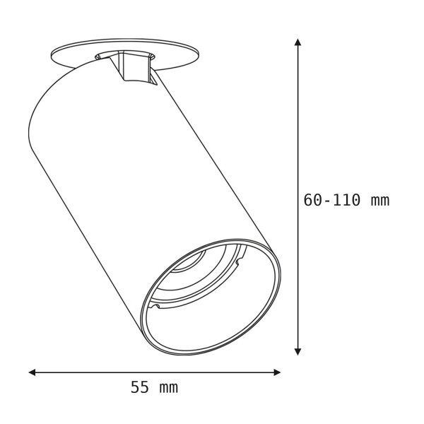 Spot Lampe Unterputz in Schwarz Gold GU10 verstellbar