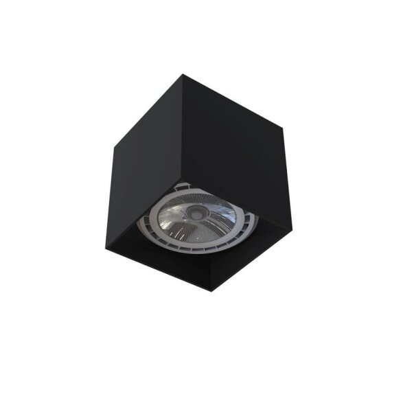 Deckenspot GU10 B: 12 cm Würfel Schwarz Aluminium WARTA