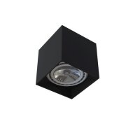 Deckenspot GU10 B: 12 cm Würfel Schwarz Aluminium WARTA