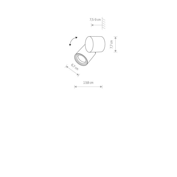Wandspot außen IP54 GU10 Schwarz verstellbar Glas Alu