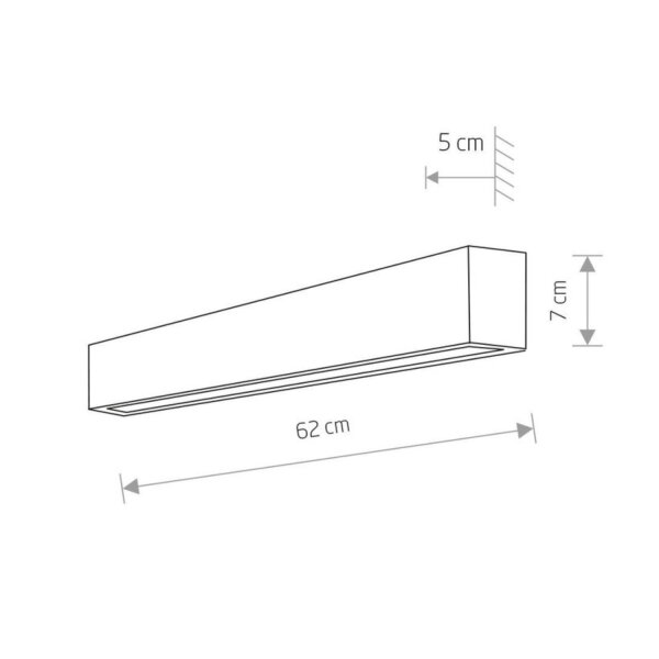 Wandlampe Up Down innen B: 62 cm inkl. LED T8 3000 K warmweiß