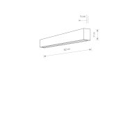 Wandlampe Up Down innen B: 62 cm inkl. LED T8 3000 K...