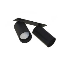 Deckenspot 2-flammig GU10 Schwarz Metall Unterputz