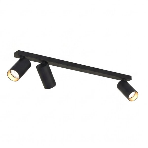 Deckenspot 3-flammig GU10 in Schwarz Gold 70 cm lang