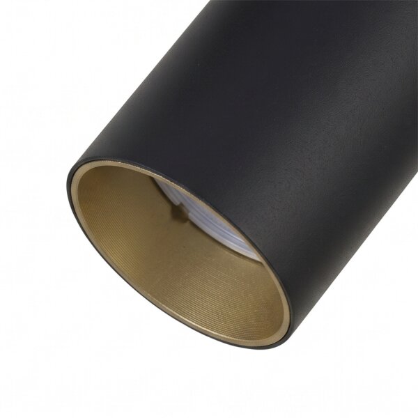 Deckenspot 3-flammig GU10 in Schwarz Gold 70 cm lang