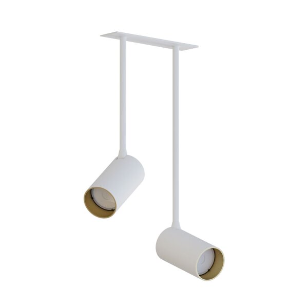 Deckenspot schwenkbar Einbau B: 17 cm 2x GU10 Weiß Gold