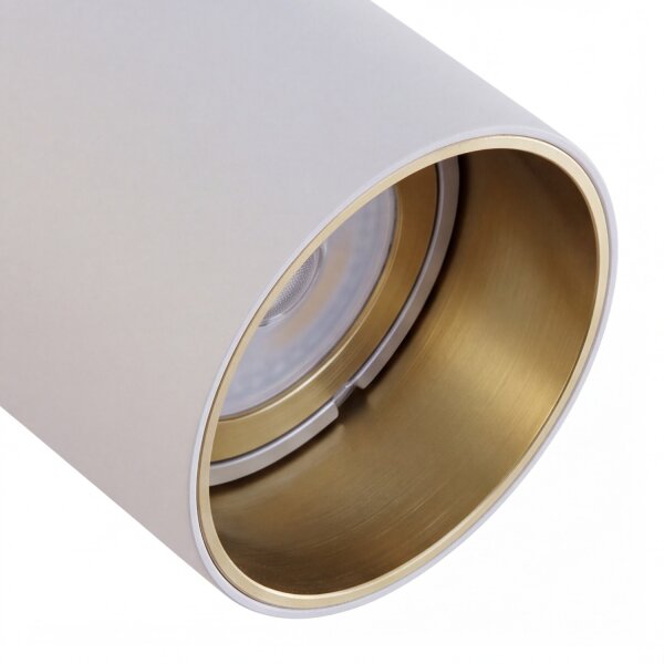 Deckenspot schwenkbar Einbau B: 17 cm 2x GU10 Weiß Gold