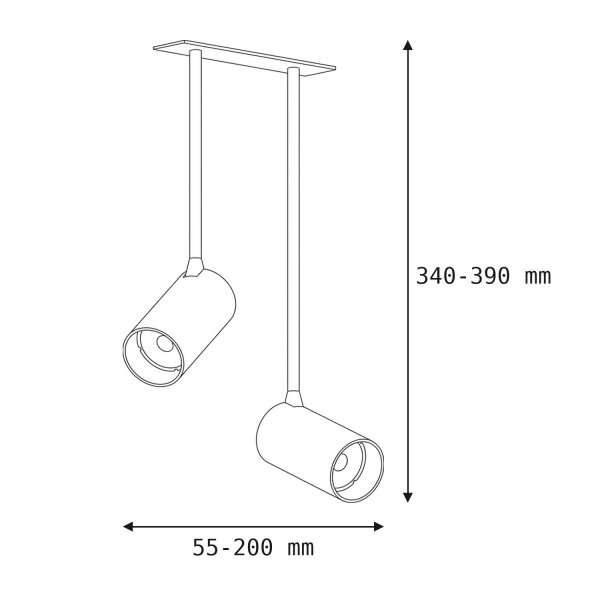 Deckenspot schwenkbar Einbau B: 17 cm 2x GU10 Weiß Gold