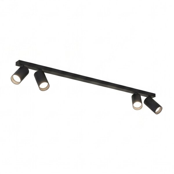 Deckenstrahler 4-flammig Schwarz GU10 118 cm lang Modern