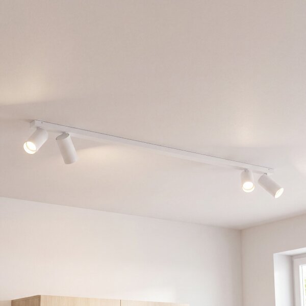 Deckenspot Weiß 4-flammig GU10 verstellbar 118 cm lang