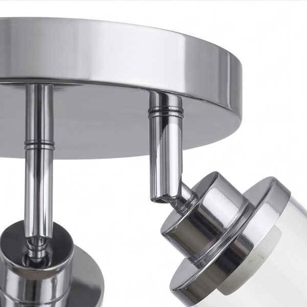 Deckenspot Badezimmer IP44 3-flammig G9 Chrom Klar Glas