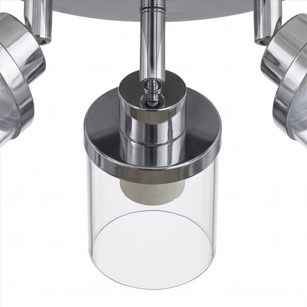 Deckenspot Badezimmer IP44 3-flammig G9 Chrom Klar Glas