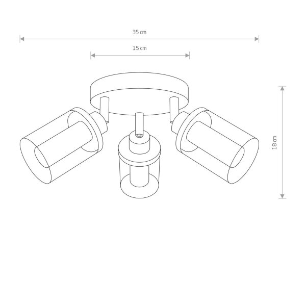 Deckenspot Badezimmer IP44 3-flammig G9 Chrom Klar Glas