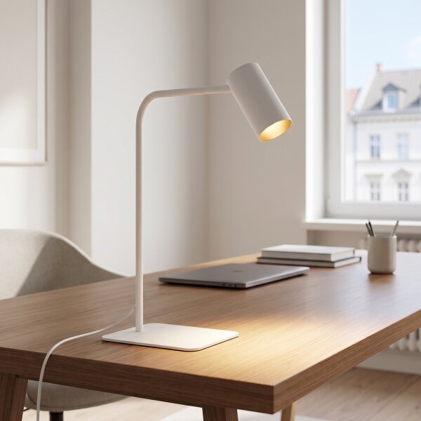 Schreibtischlampe Weiß Gold GU10 40-45 cm Metall Modern