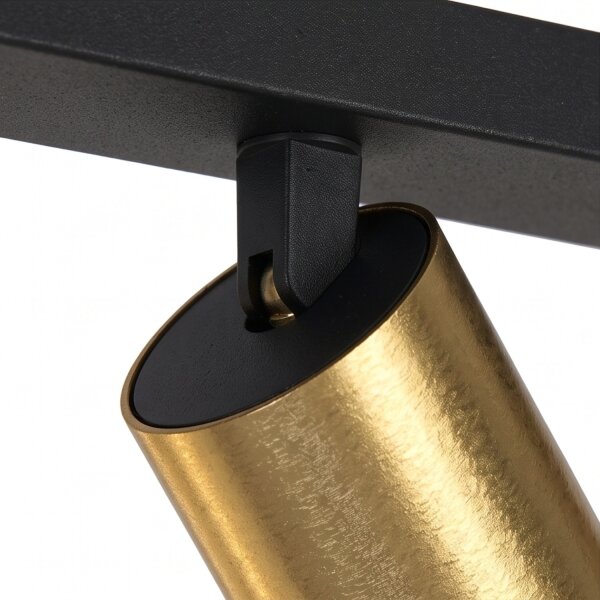 Deckenspot 3-flammig in Messing Schwarz GU10 70 cm