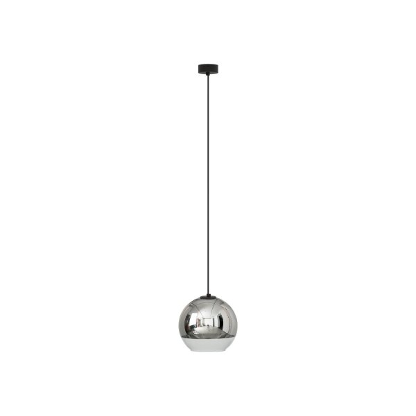 Hängeleuchte Chrom E27 Ø 20 cm Glas Metall Kugelschirm