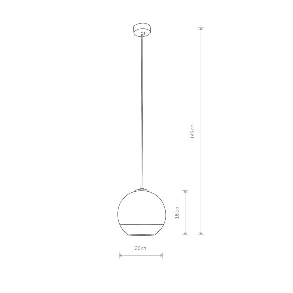 Hängeleuchte Chrom E27 Ø 20 cm Glas Metall Kugelschirm