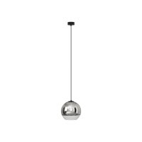 H&auml;ngeleuchte Chrom E27 &Oslash; 20 cm Glas Metall Kugelschirm