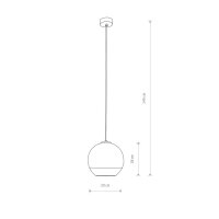 Hängeleuchte Chrom E27 Ø 20 cm Glas Metall...