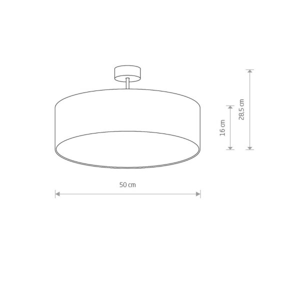 Deckenleuchte blendarm 3x E27 Ø 50 cm Weiß Stoffschirm