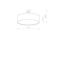 Deckenleuchte blendarm 3x E27 Ø 50 cm Weiß...