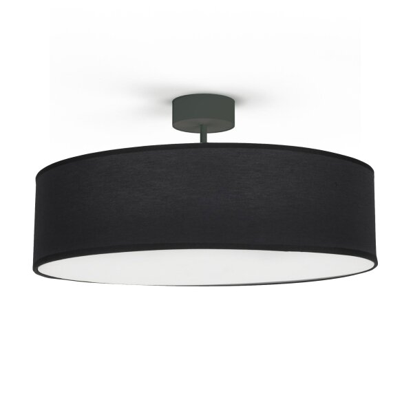 Deckenlampe rund Ø 50 cm Stoff Schirm 3x E27 blendarm