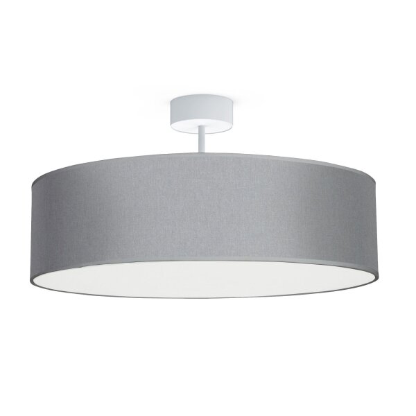 Deckenleuchte Stoff Ø 50 cm rund für 3x E27 Grau Modern