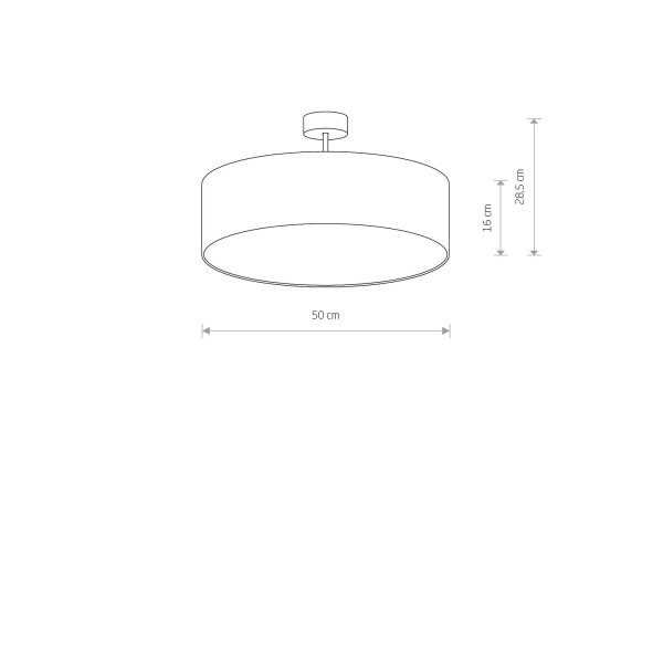 Deckenleuchte Stoff Ø 50 cm rund für 3x E27 Grau Modern