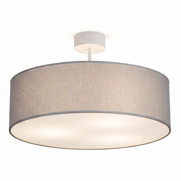 Deckenleuchte Stoff Ø 50 cm rund für 3x E27 Grau Modern